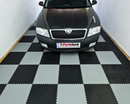 Werkstattboden & Garagenboden aus PVC Gitterfliesen – dropfloor
